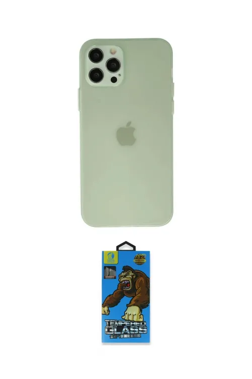 ieg™ iPhone 12 Pro Max Kılıf Atlas Minimal Prime - Siyah 18D Cam Ekran Koruyucu