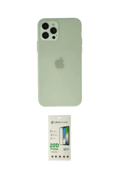 ieg™ iPhone 12 Pro Max Kılıf Atlas Minimal Prime - Siyah 20D Premium Cam Ekran Koruyucu