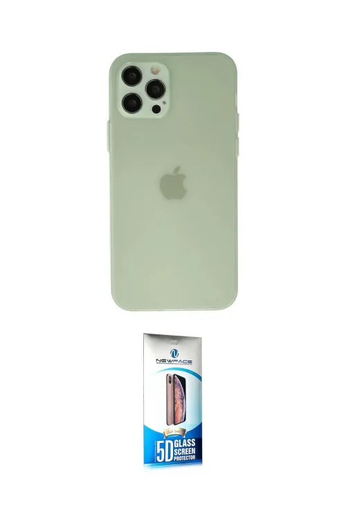 ieg™ iPhone 12 Pro Max Kılıf Atlas Minimal Prime - Siyah 5D Eko Cam Ekran Koruyucu