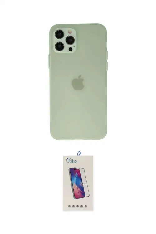 ieg™ iPhone 12 Pro Max Kılıf Atlas Minimal Prime - Siyah Joko 5D Cam
