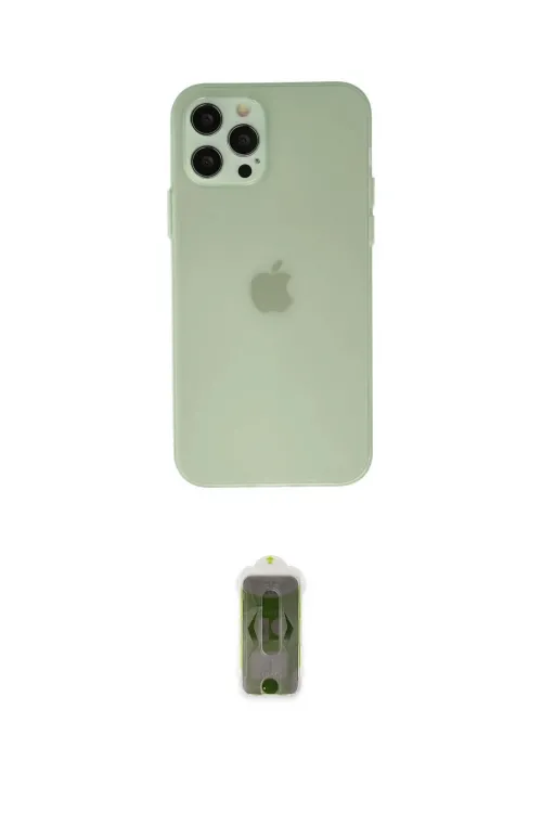 ieg™ iPhone 12 Pro Max Kılıf Atlas Minimal Prime - Siyah Joko Magic 5D Hayalet Cam