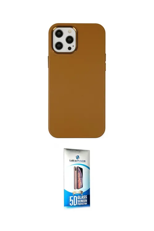 ieg™ iPhone 12 Pro Max Kılıf Çekirdek Çizgi - Siyah 5D Eko Cam Ekran Koruyucu