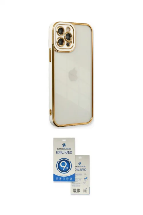 ieg™ iPhone 12 Pro Max Kılıf Çekirdek Klasik Serisi - Şeffaf Royal Nano Ekran Koruyucu
