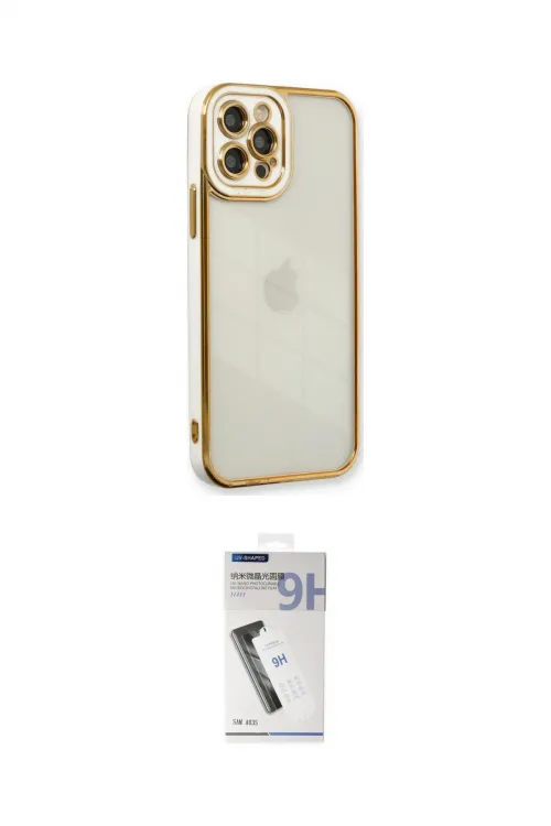 ieg™ iPhone 12 Pro Max Kılıf Çekirdek Klasik Serisi - Şeffaf Uv Polymer Nano Ekran Koruyucu