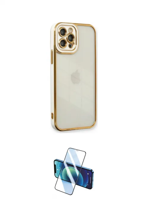 ieg™ iPhone 12 Pro Max Kılıf Çekirdek Klasik Serisi - Siyah 3D Antistatik Cam Ekran Koruyucu