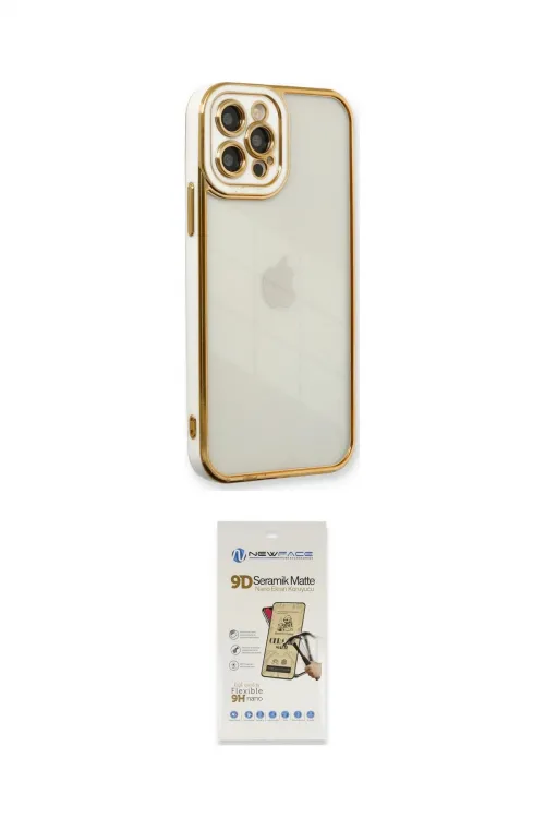 ieg™ iPhone 12 Pro Max Kılıf Çekirdek Klasik Serisi - Siyah Mat Seramik Nano Ekran Koruyucu