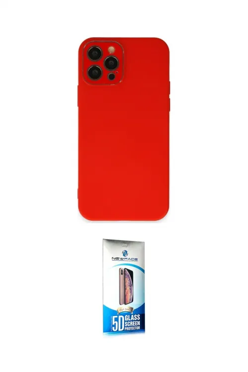 ieg™ iPhone 12 Pro Max Kılıf Çekirdek Modern Serisi - Siyah 5D Eko Cam Ekran Koruyucu