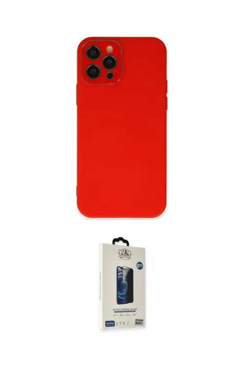 ieg™ iPhone 12 Pro Max Kılıf Çekirdek Modern Serisi - Siyah Bilvis Hayalet Cam Ekran Koruyucu