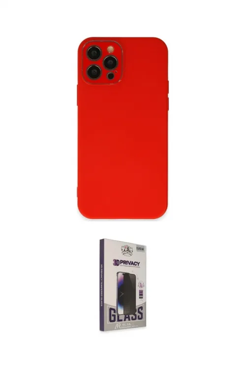 ieg™ iPhone 12 Pro Max Kılıf Çekirdek Modern Serisi - Siyah Bilvis Hayalet Cam Ekran Koruyucu