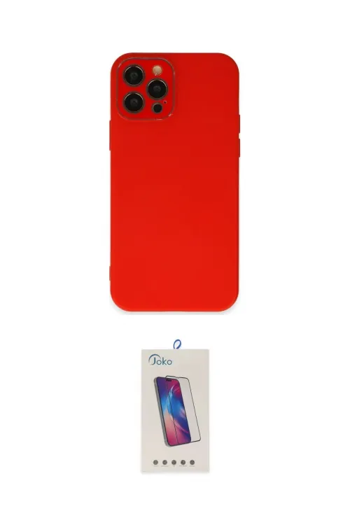 ieg™ iPhone 12 Pro Max Kılıf Çekirdek Modern Serisi - Siyah Joko 5D Cam