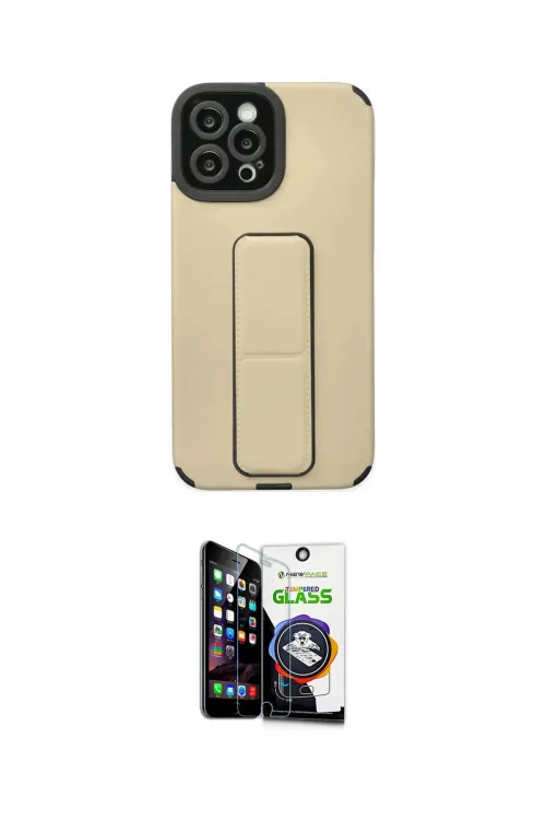 ieg™ iPhone 12 Pro Max Kılıf Çekirdek Yansıma - Şeffaf Temperli Cam Ekran Koruyucu