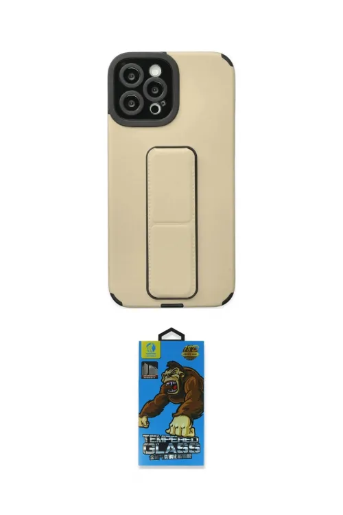 ieg™ iPhone 12 Pro Max Kılıf Çekirdek Yansıma - Siyah 18D Cam Ekran Koruyucu