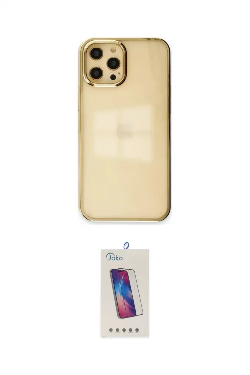 ieg™ iPhone 12 Pro Max Kılıf Doruk Doku Prime - Siyah Joko 5D Cam