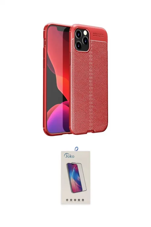 ieg™ iPhone 12 Pro Max Kılıf Doruk Klasik Özel Seri - Siyah Joko 5D Cam
