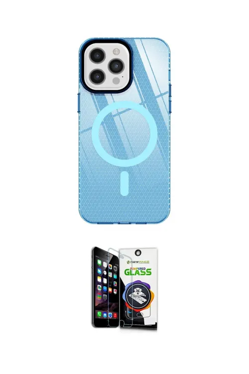 ieg™ iPhone 12 Pro Max Kılıf Doruk Prime - Şeffaf Temperli Cam Ekran Koruyucu