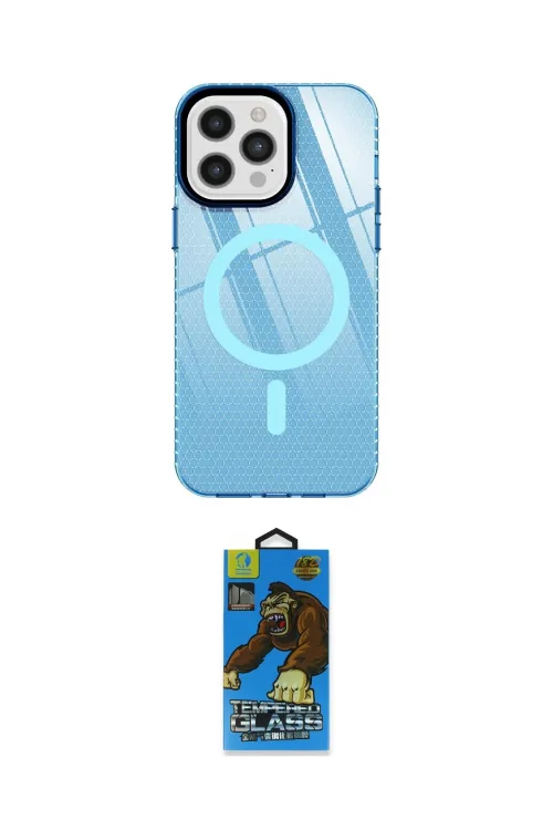 ieg™ iPhone 12 Pro Max Kılıf Doruk Prime - Siyah 18D Cam Ekran Koruyucu