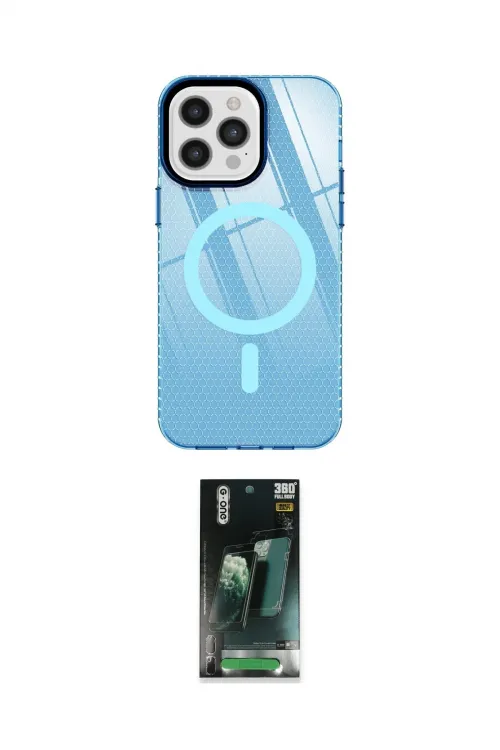 ieg™ iPhone 12 Pro Max Kılıf Doruk Prime - Siyah 360 Mat Full Body Arka Koruyucu