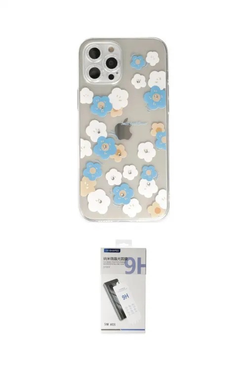 ieg™ iPhone 12 Pro Max Kılıf Eksen Asil Prime - Şeffaf Uv Polymer Nano Ekran Koruyucu