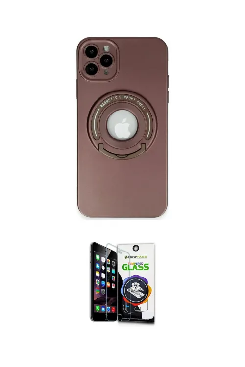 ieg™ iPhone 12 Pro Max Kılıf Eksen Klasik Prime - Şeffaf Temperli Cam Ekran Koruyucu