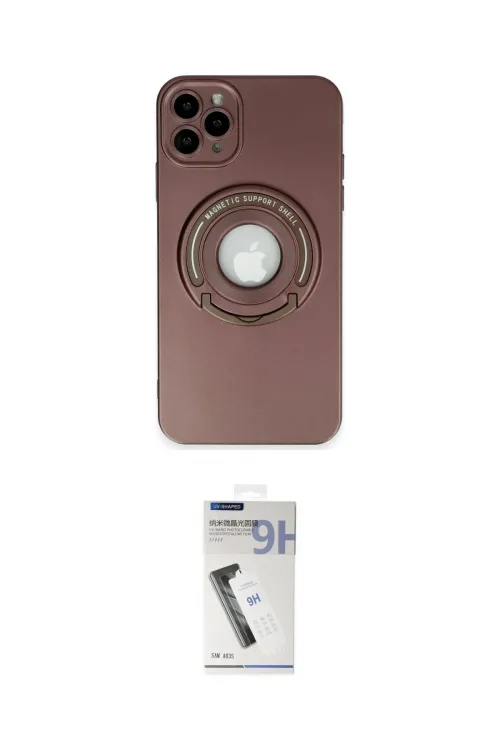 ieg™ iPhone 12 Pro Max Kılıf Eksen Klasik Prime - Şeffaf Uv Polymer Nano Ekran Koruyucu