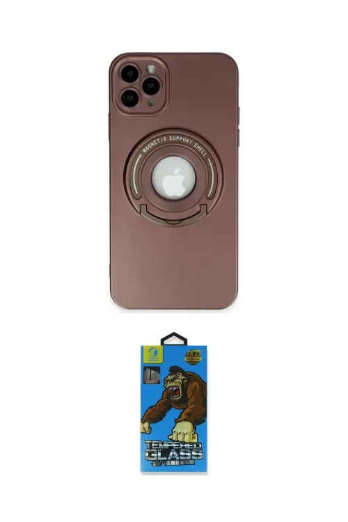 ieg™ iPhone 12 Pro Max Kılıf Eksen Klasik Prime - Siyah 18D Cam Ekran Koruyucu