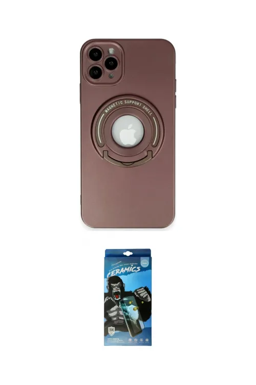 ieg™ iPhone 12 Pro Max Kılıf Eksen Klasik Prime - Siyah 34D Izgaralı Cam