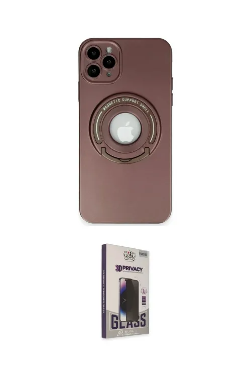 ieg™ iPhone 12 Pro Max Kılıf Eksen Klasik Prime - Siyah Bilvis Hayalet Cam Ekran Koruyucu
