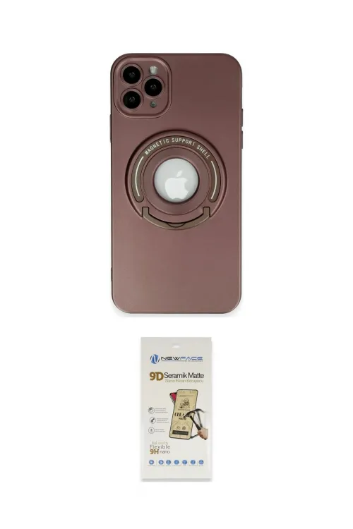 ieg™ iPhone 12 Pro Max Kılıf Eksen Klasik Prime - Siyah Mat Seramik Nano Ekran Koruyucu