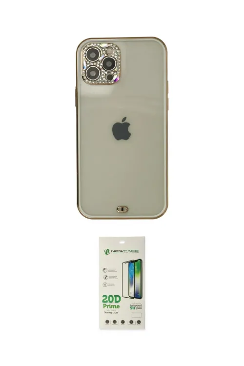 ieg™ iPhone 12 Pro Max Kılıf Eksen Minimal Koleksiyonu - Siyah 20D Premium Cam Ekran Koruyucu