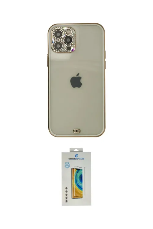 ieg™ iPhone 12 Pro Max Kılıf Eksen Minimal Koleksiyonu - Siyah Polymer Nano Ekran Koruyucu