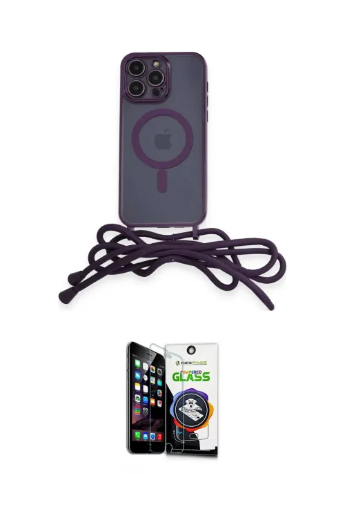 ieg™ iPhone 12 Pro Max Kılıf Eksen Özel Seri - Şeffaf Temperli Cam Ekran Koruyucu