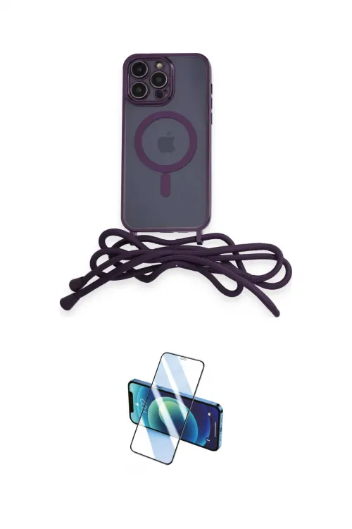ieg™ iPhone 12 Pro Max Kılıf Eksen Özel Seri - Siyah 3D Antistatik Cam Ekran Koruyucu