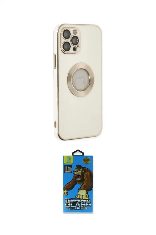 ieg™ iPhone 12 Pro Max Kılıf İz Form Serisi - Siyah 18D Cam Ekran Koruyucu