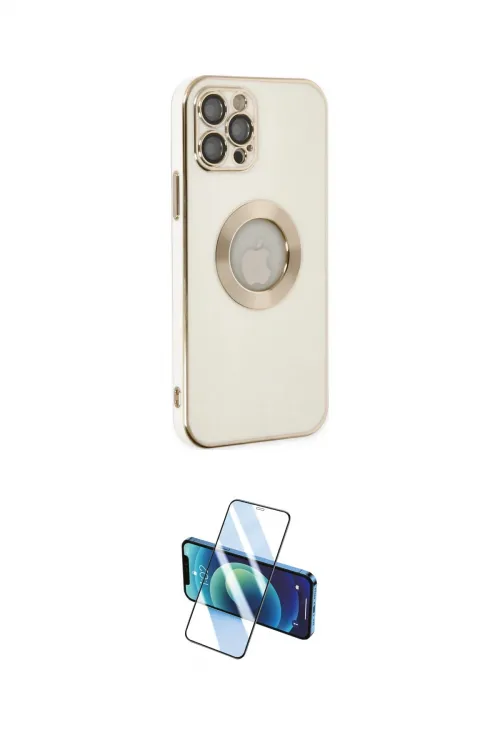 ieg™ iPhone 12 Pro Max Kılıf İz Form Serisi - Siyah 3D Antistatik Cam Ekran Koruyucu