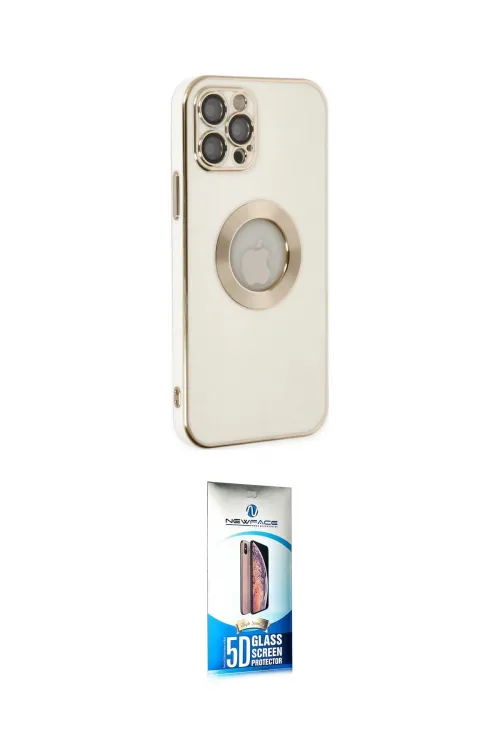 ieg™ iPhone 12 Pro Max Kılıf İz Form Serisi - Siyah 5D Eko Cam Ekran Koruyucu