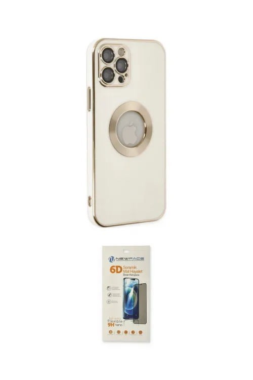 ieg™ iPhone 12 Pro Max Kılıf İz Form Serisi - Siyah 6D Mat Seramik Hayalet Nano Ekran Koruyucu