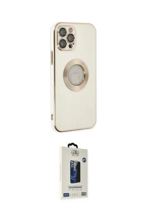 ieg™ iPhone 12 Pro Max Kılıf İz Form Serisi - Siyah Bilvis Hayalet Cam Ekran Koruyucu