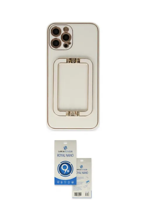 ieg™ iPhone 12 Pro Max Kılıf Kozmos Minimal Prime - Şeffaf Royal Nano Ekran Koruyucu