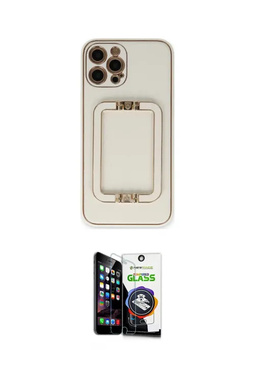 ieg™ iPhone 12 Pro Max Kılıf Kozmos Minimal Prime - Şeffaf Temperli Cam Ekran Koruyucu