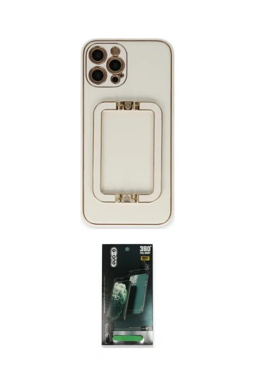 ieg™ iPhone 12 Pro Max Kılıf Kozmos Minimal Prime - Siyah 360 Mat Full Body Arka Koruyucu