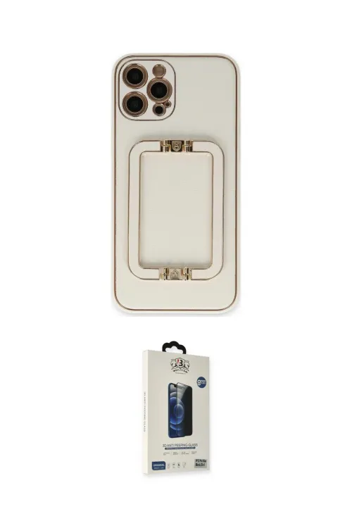 ieg™ iPhone 12 Pro Max Kılıf Kozmos Minimal Prime - Siyah Bilvis Hayalet Cam Ekran Koruyucu