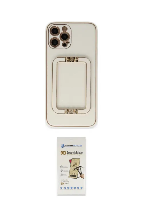 ieg™ iPhone 12 Pro Max Kılıf Kozmos Minimal Prime - Siyah Mat Seramik Nano Ekran Koruyucu