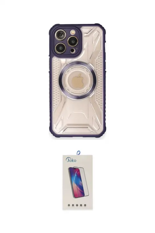 ieg™ iPhone 12 Pro Max Kılıf Kutup Modern - Siyah Joko 5D Cam