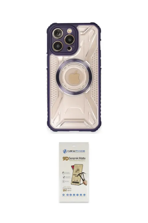 ieg™ iPhone 12 Pro Max Kılıf Kutup Modern - Siyah Mat Seramik Nano Ekran Koruyucu