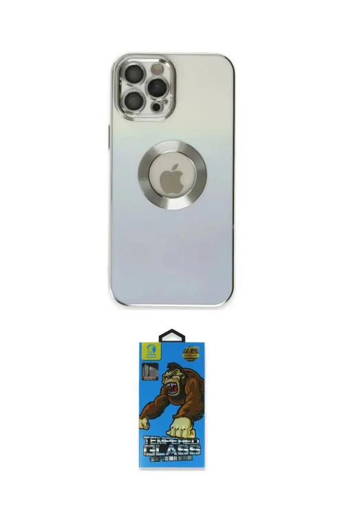 ieg™ iPhone 12 Pro Max Kılıf Kutup Yansıma Özel Seri - Siyah 18D Cam Ekran Koruyucu