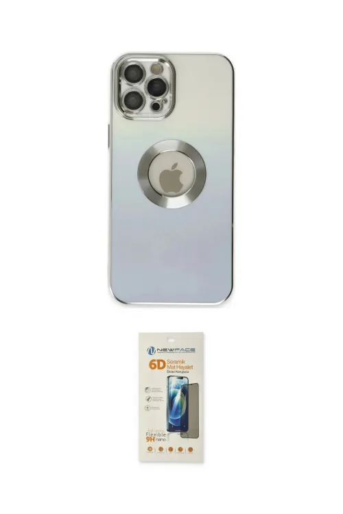 ieg™ iPhone 12 Pro Max Kılıf Kutup Yansıma Özel Seri - Siyah 6D Mat Seramik Hayalet Nano Ekran Koruyucu