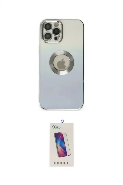 ieg™ iPhone 12 Pro Max Kılıf Kutup Yansıma Özel Seri - Siyah Joko 5D Cam