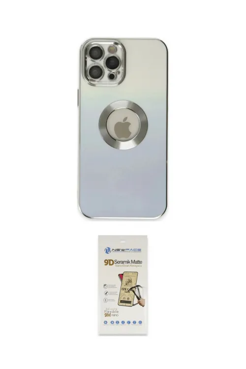 ieg™ iPhone 12 Pro Max Kılıf Kutup Yansıma Özel Seri - Siyah Mat Seramik Nano Ekran Koruyucu