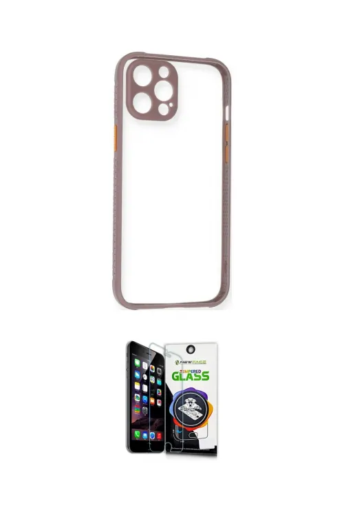 ieg™ iPhone 12 Pro Max Kılıf Nova Asil Özel Seri - Şeffaf Temperli Cam Ekran Koruyucu