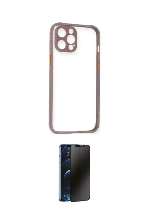 ieg™ iPhone 12 Pro Max Kılıf Nova Asil Özel Seri - Siyah 3D Antistatik Hayalet Cam Ekran Koruyucu